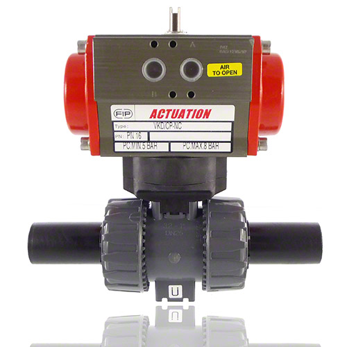 PVC U 2/2-Wege-Kugelhahn, pneumatische Ausführung