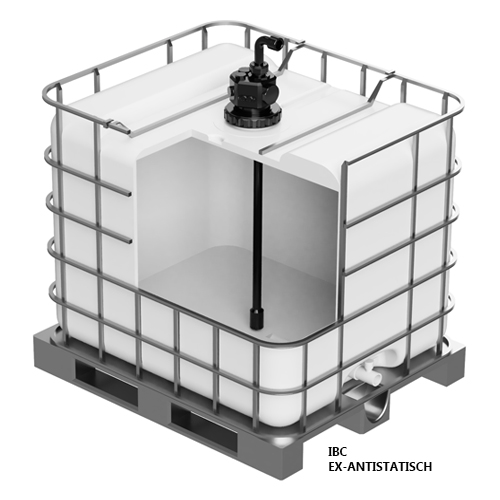 PE-el Sauglanze DN 25 (d32) verstellbar, elektrisch leitfähig, Fussventil mit Borsilikatkugel, Einbaulage horizontal